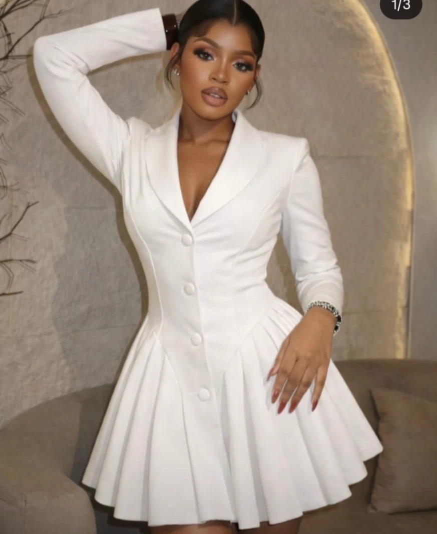 Boss Babe Pleated Mini Blazer Dress