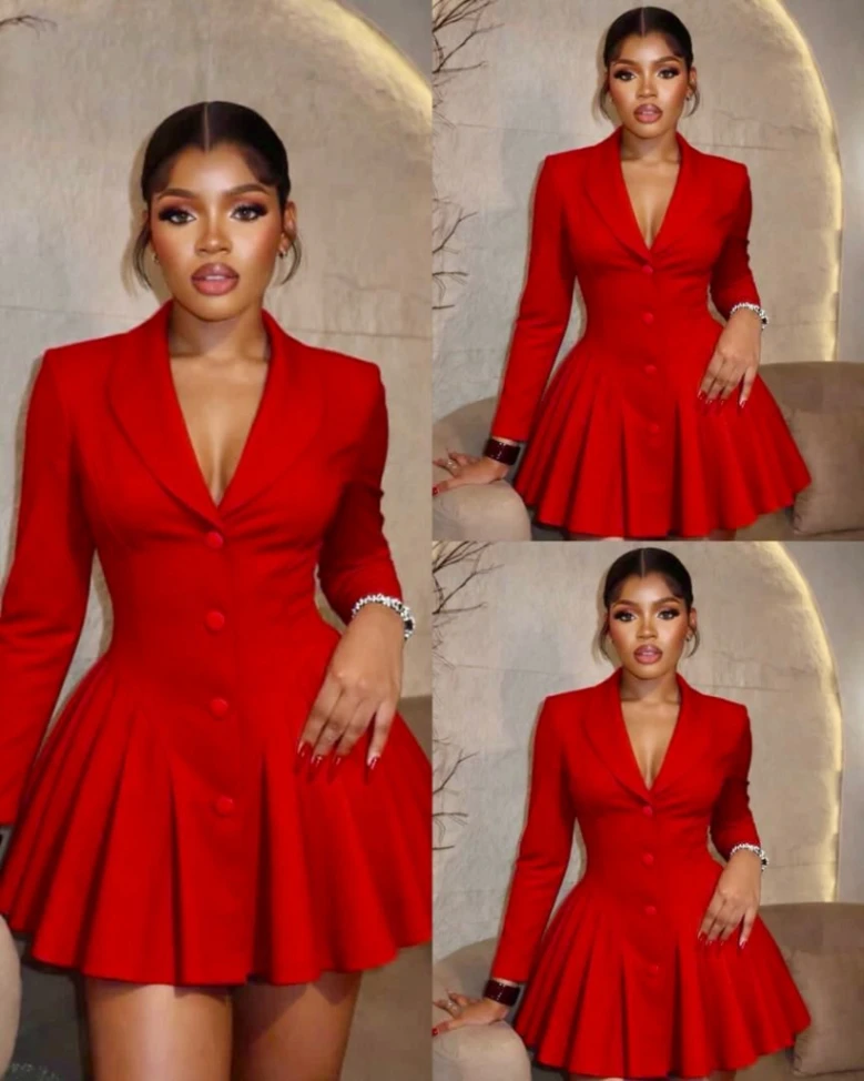 Boss Babe Pleated Mini Blazer Dress