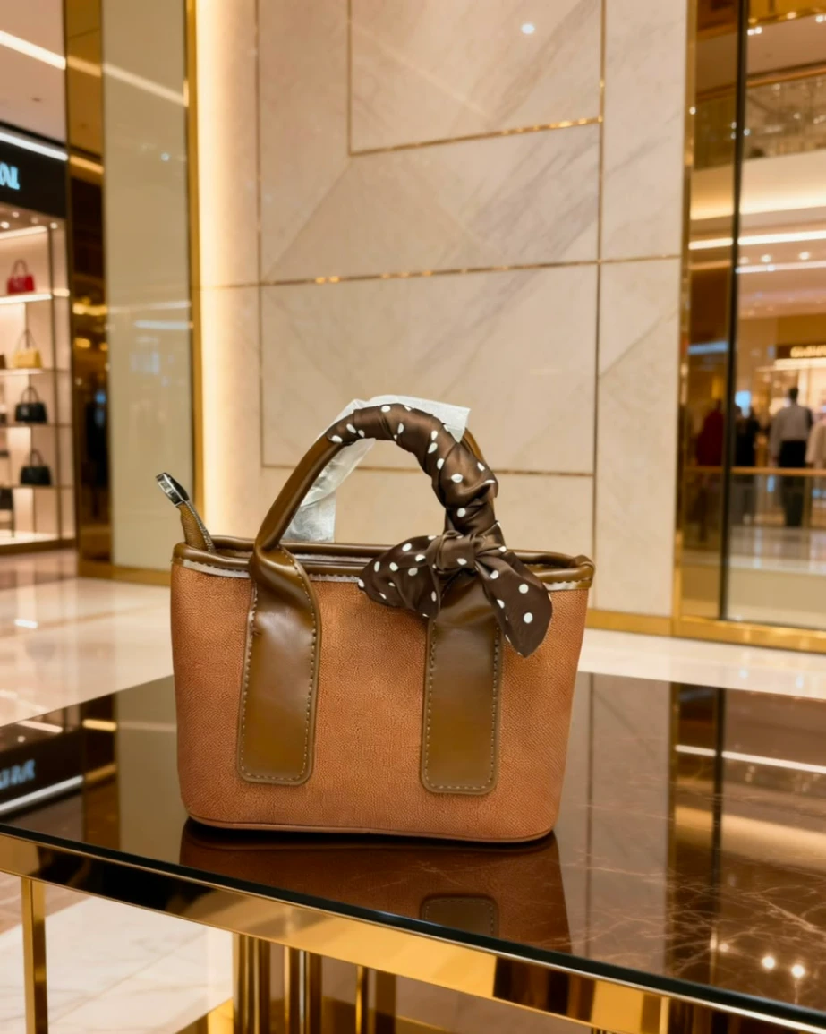 Elegant Mini Scarf Handle Tote Bag