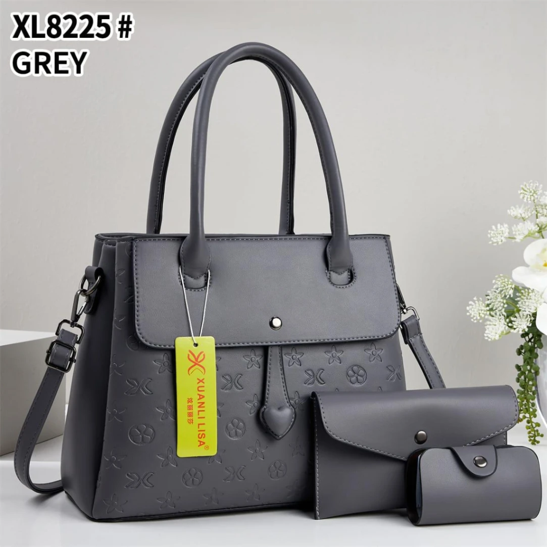 Embossed 3 Piece Handbag Set