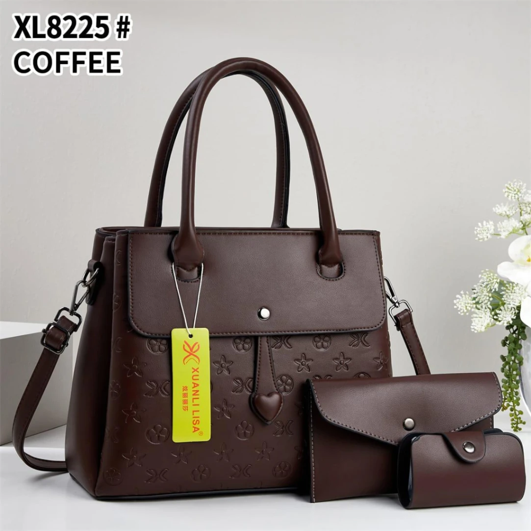 Embossed 3 Piece Handbag Set