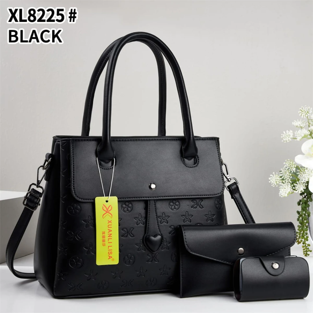 Embossed 3 Piece Handbag Set