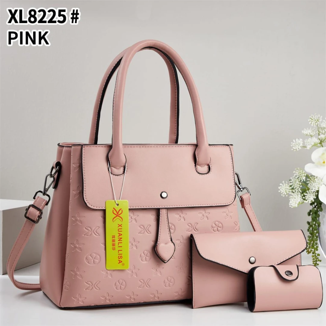 Embossed 3 Piece Handbag Set