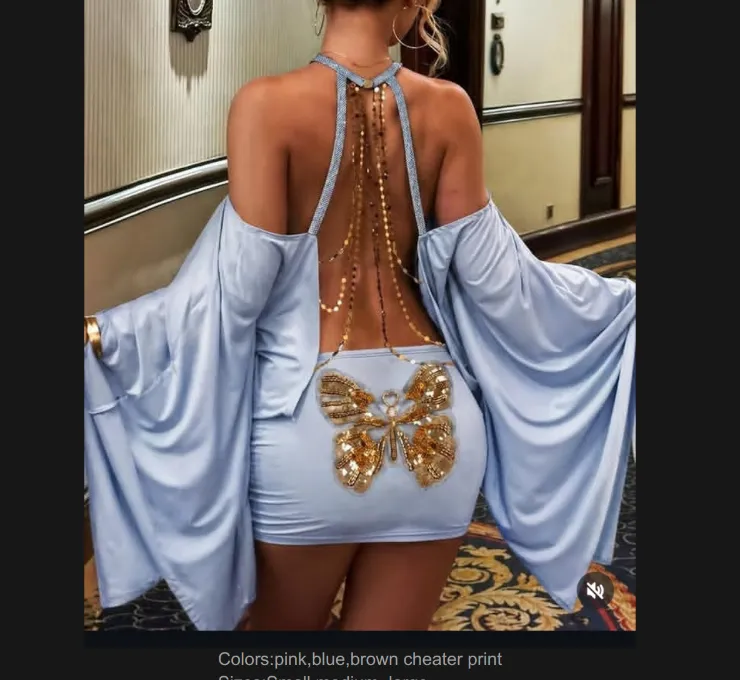 halter neck open back dress