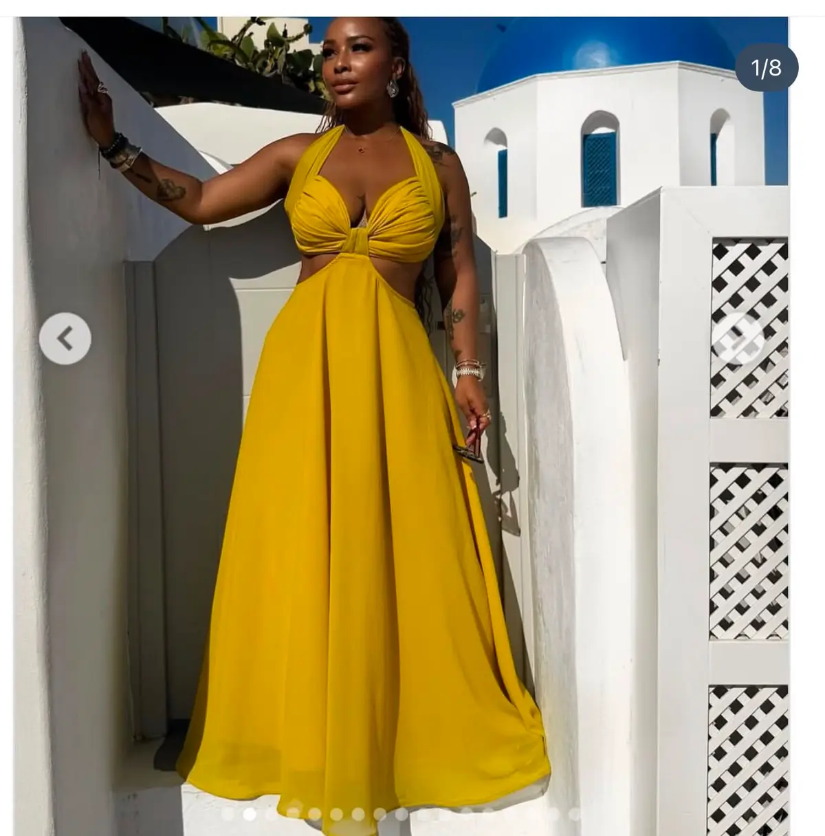 halter ruffle maxi dress