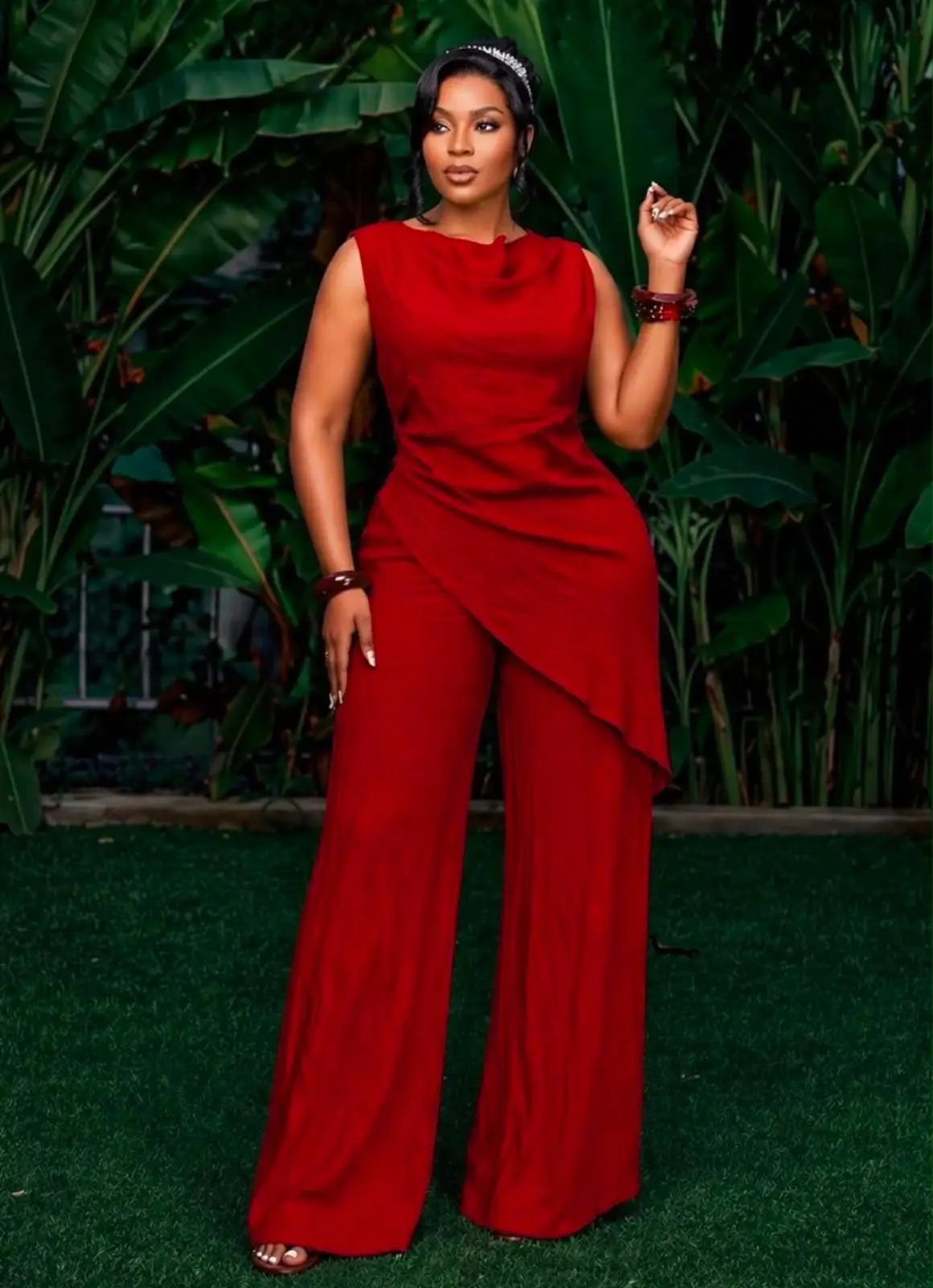 jumpsuit black burgundy