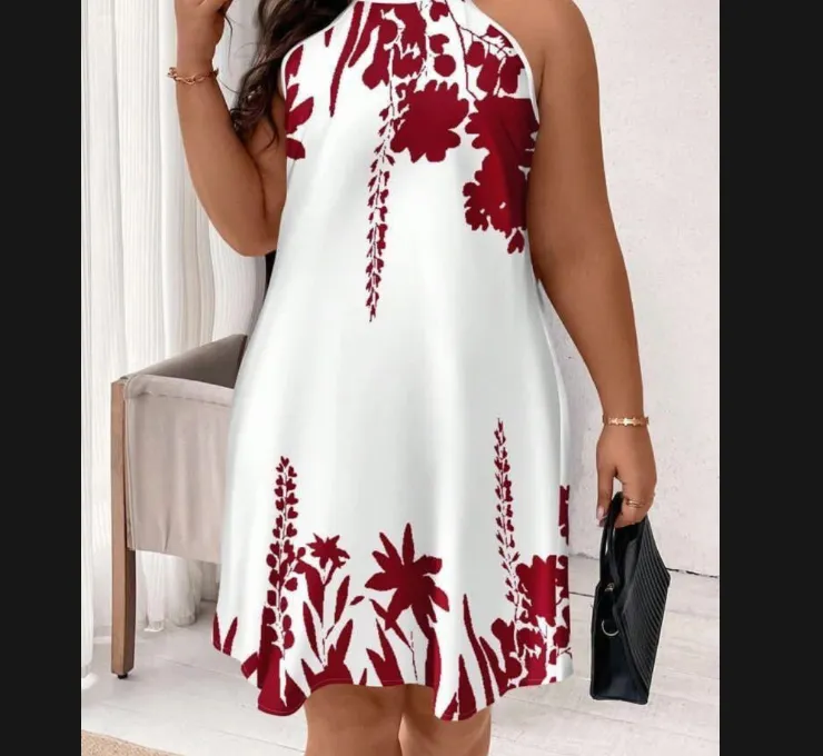 scarlet garden high neck floral dress